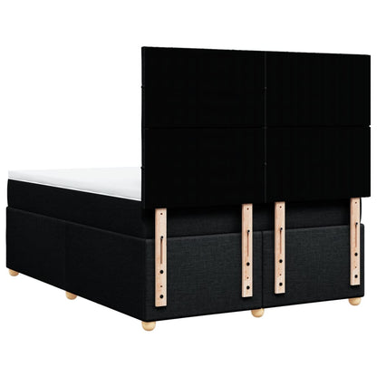 Boxspring met matras stof zwart 140x200 cm