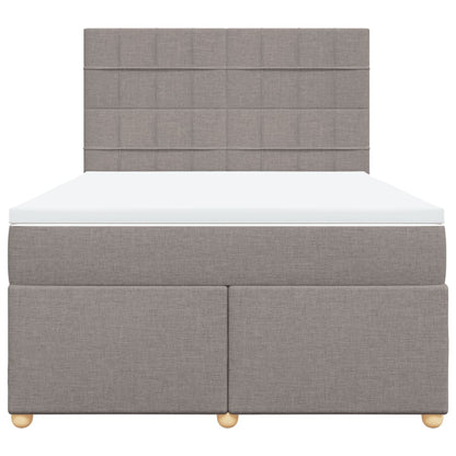 Boxspring met matras stof taupe 140x200 cm