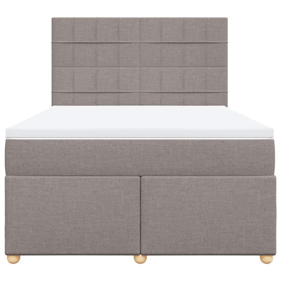 Boxspring met matras stof taupe 140x200 cm