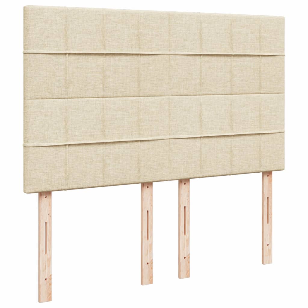 Boxspring met matras stof crèmekleurig 140x200 cm