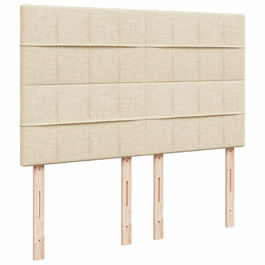 Boxspring met matras stof crèmekleurig 140x200 cm