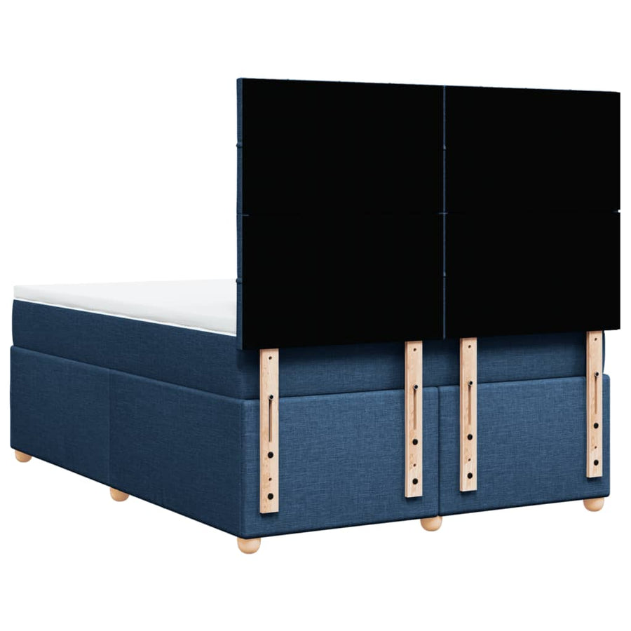 Boxspring met matras stof blauw 140x200 cm