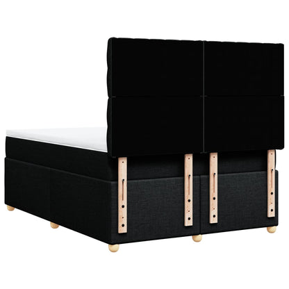 Boxspring met matras stof zwart 140x200 cm