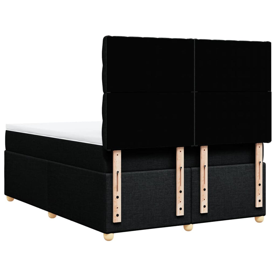 Boxspring met matras stof zwart 140x200 cm
