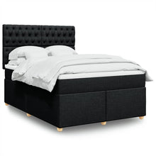 Boxspring met matras stof zwart 140x200 cm