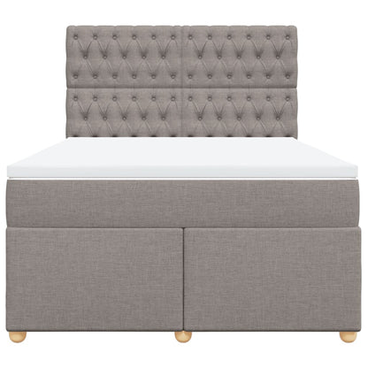 Boxspring met matras stof taupe 140x200 cm
