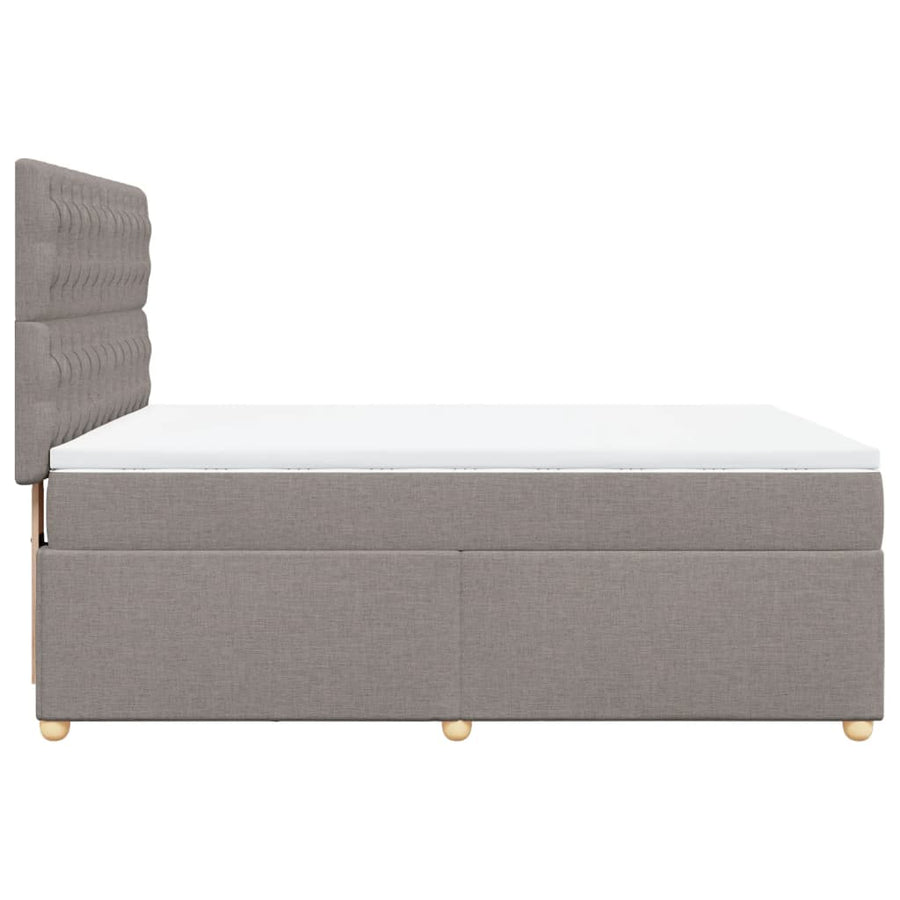 Boxspring met matras stof taupe 140x200 cm