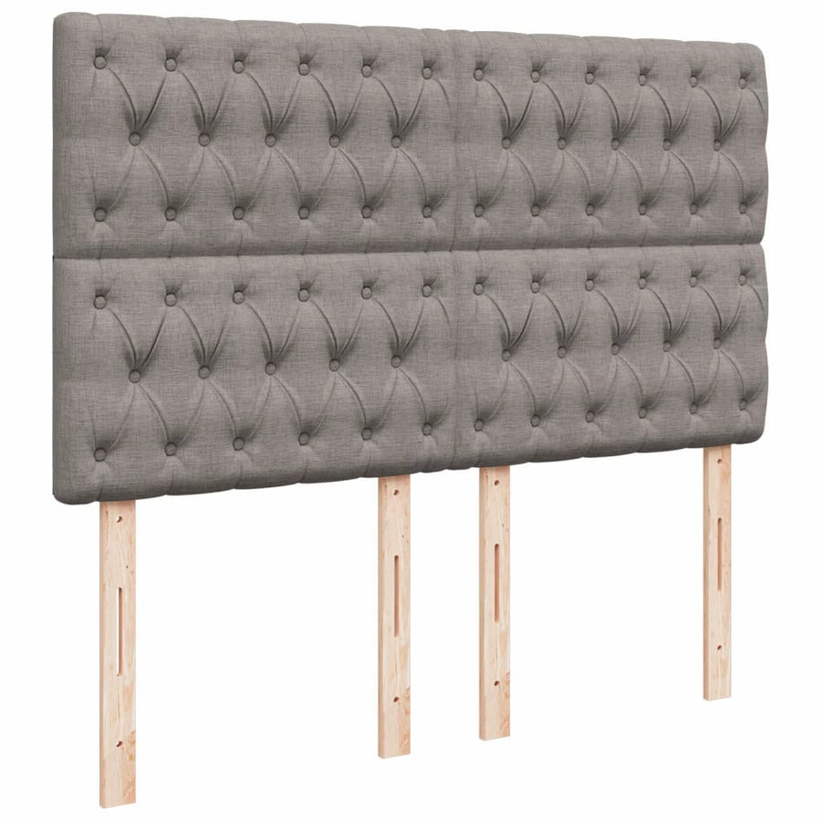 Boxspring met matras stof taupe 140x200 cm
