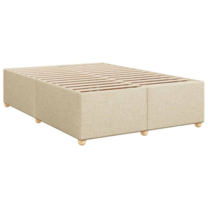 Boxspring met matras stof crèmekleurig 140x200 cm