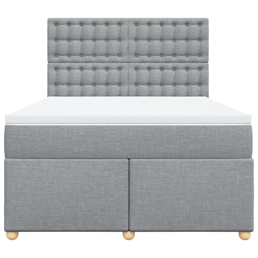 Boxspring met matras stof lichtgrijs 140x200 cm