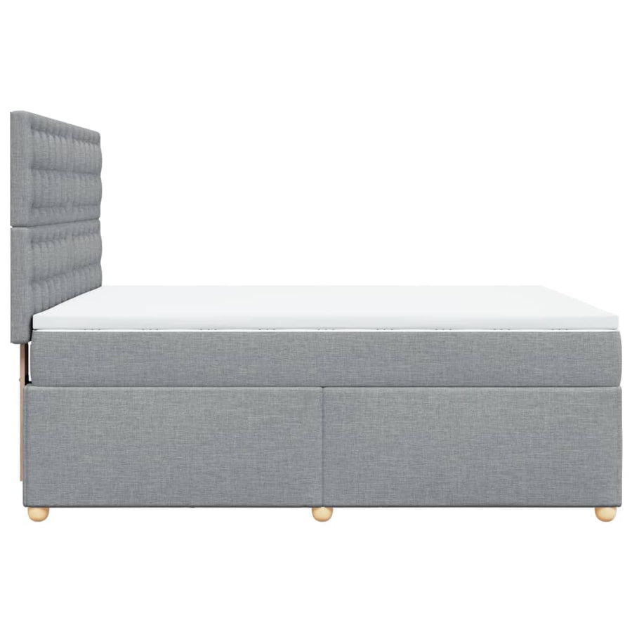 Boxspring met matras stof lichtgrijs 140x200 cm