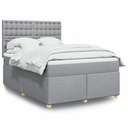 Boxspring met matras 140x200 cm lichtgrijs