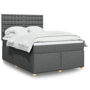 Boxspring 140x200 cm donkergrijs met matras