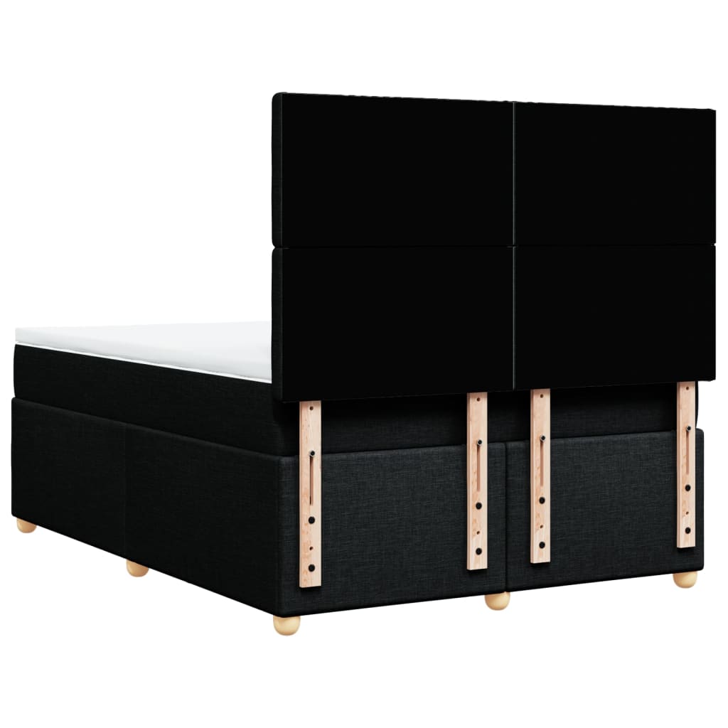Boxspring met matras stof zwart 140x200 cm