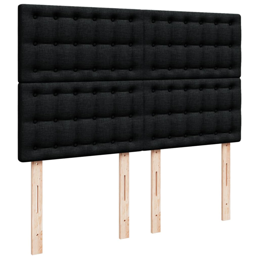 Boxspring met matras stof zwart 140x200 cm