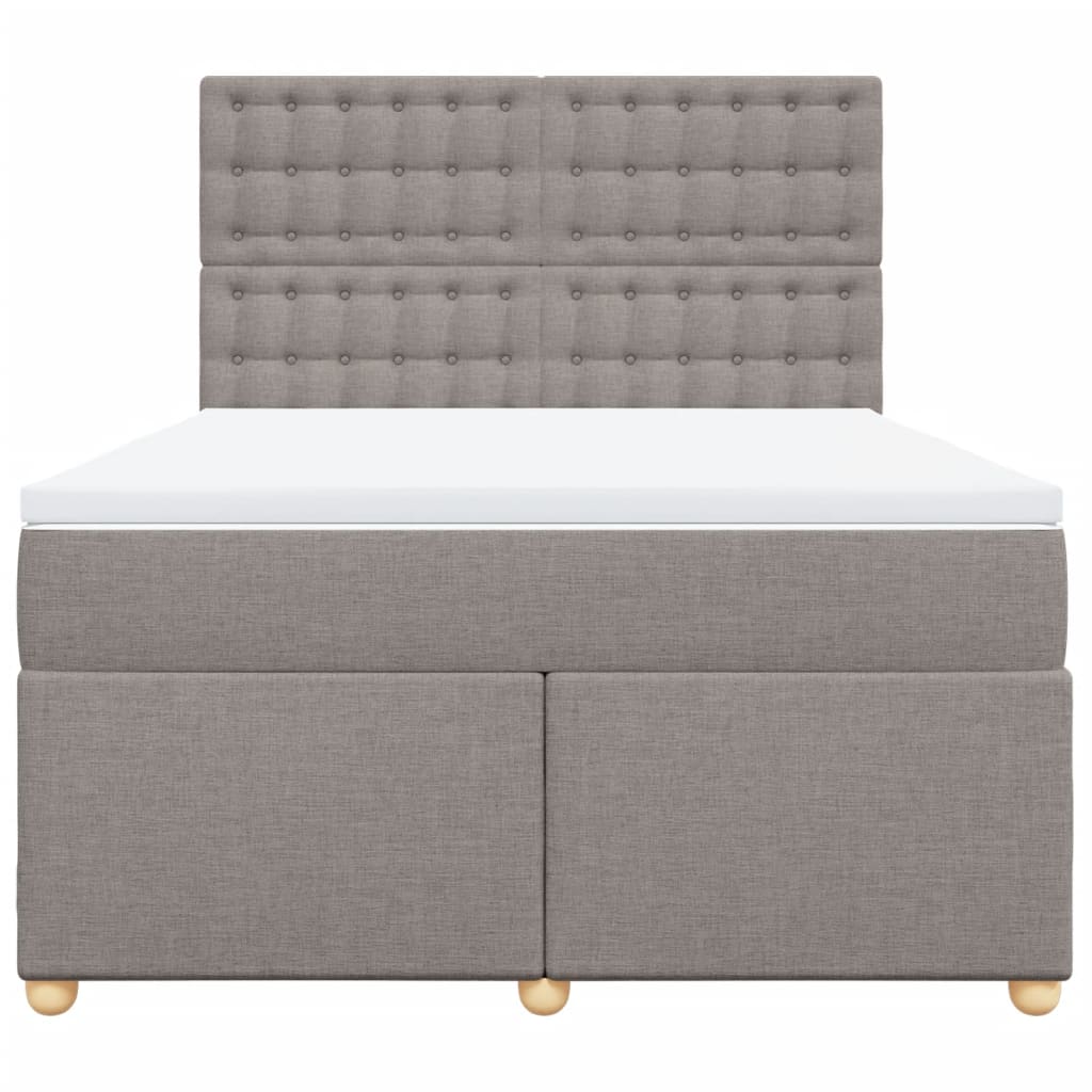 Boxspring met matras stof taupe 140x200 cm