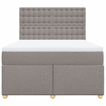 Boxspring met matras stof taupe 140x200 cm