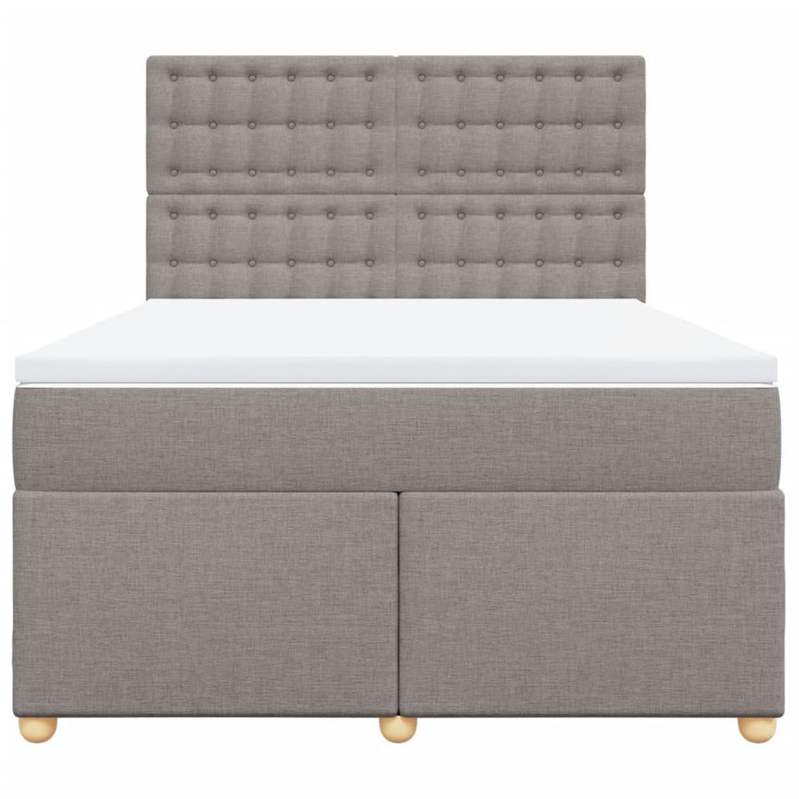 Boxspring met matras stof taupe 140x200 cm