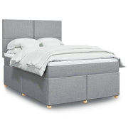 Boxspring met matras 160x200 cm lichtgrijs