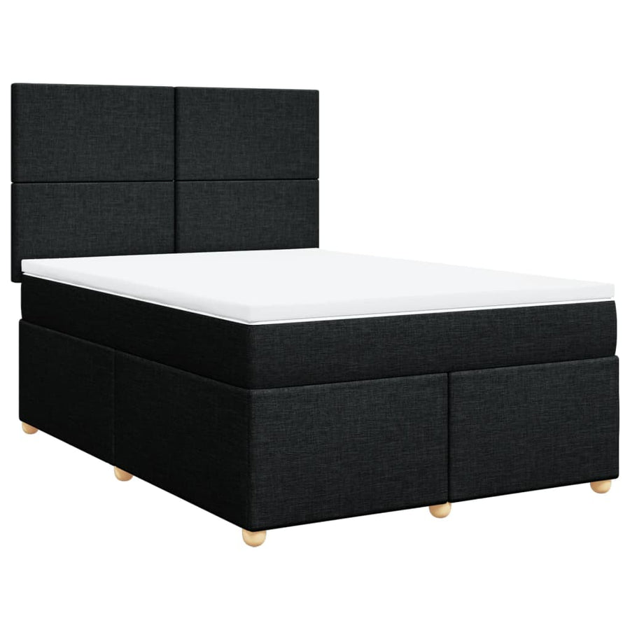 Boxspring met matras stof zwart 160x200 cm