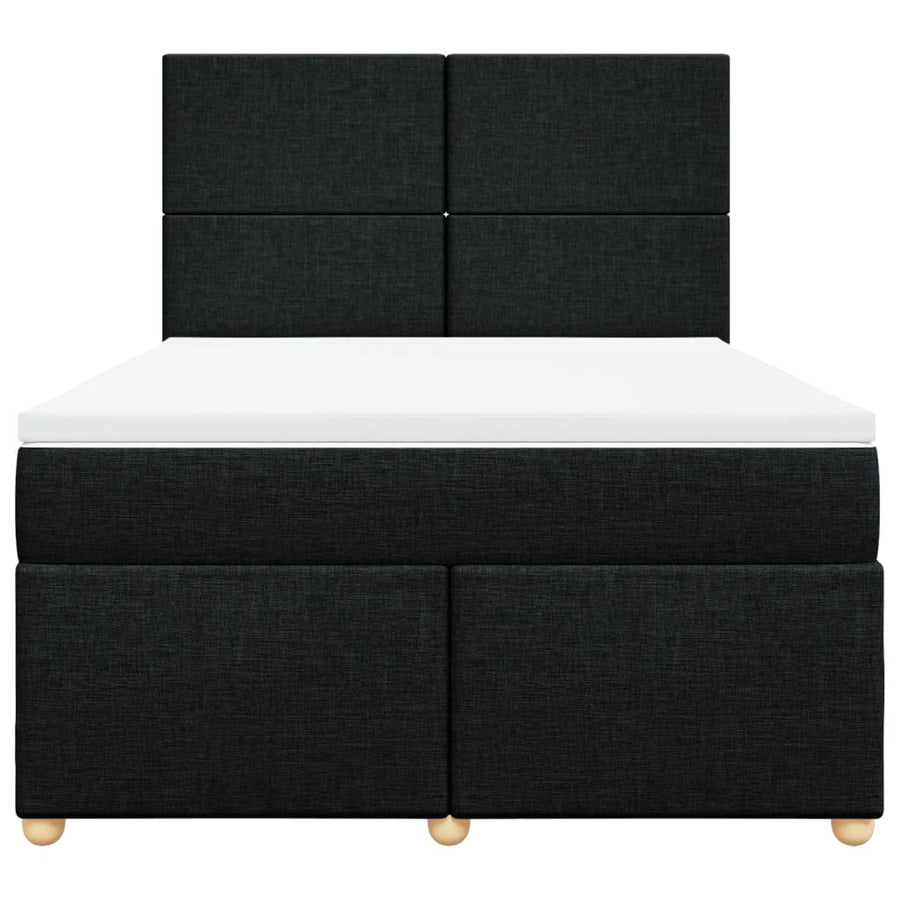 Boxspring met matras stof zwart 160x200 cm