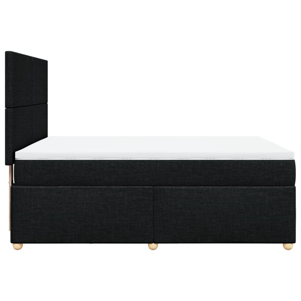 Boxspring met matras stof zwart 160x200 cm