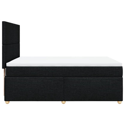 Boxspring met matras stof zwart 160x200 cm