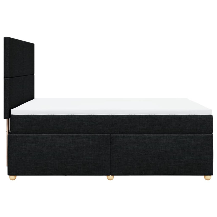 Boxspring met matras stof zwart 160x200 cm