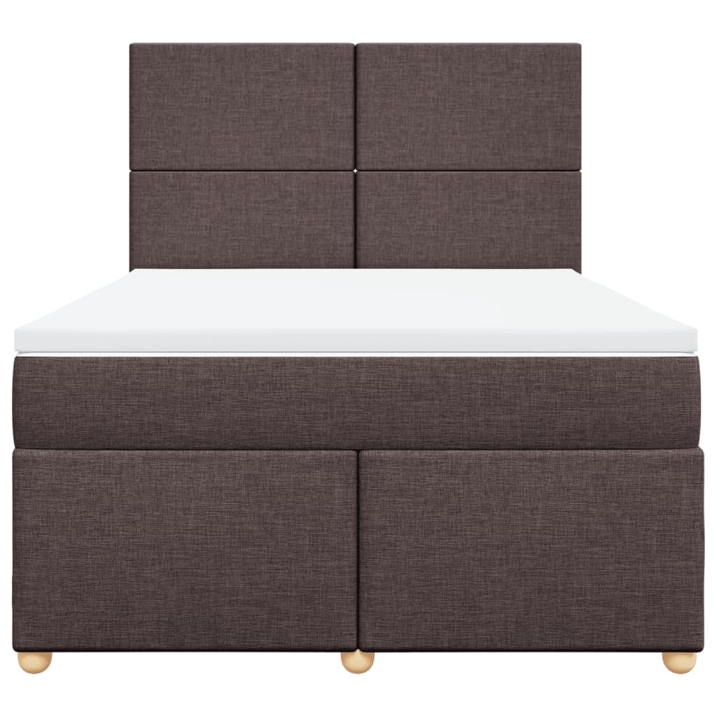 Boxspring met matras stof donkerbruin 160x200 cm