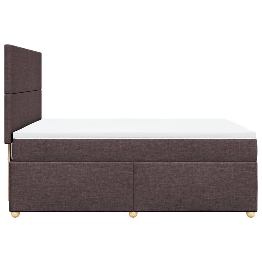 Boxspring met matras stof donkerbruin 160x200 cm