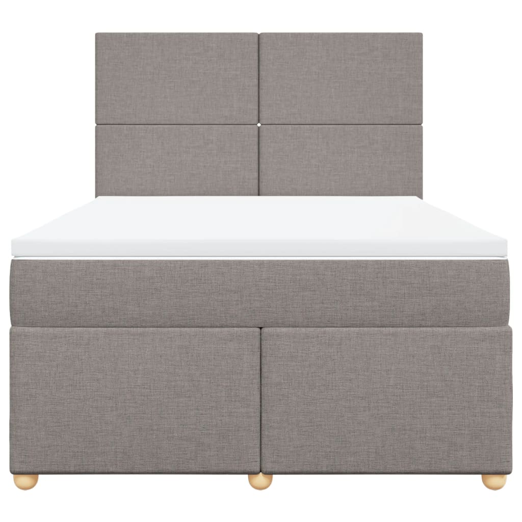 Boxspring met matras stof taupe 160x200 cm