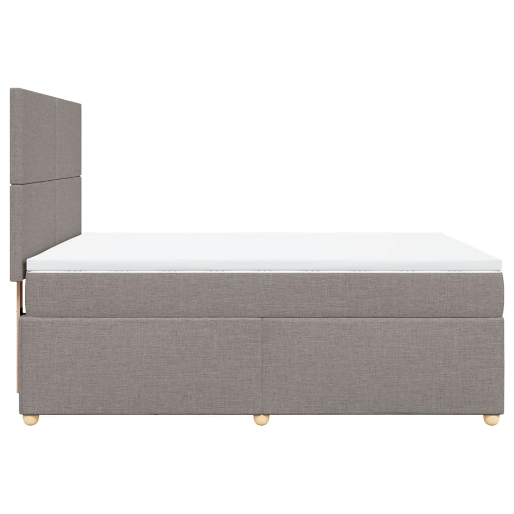 Boxspring met matras stof taupe 160x200 cm