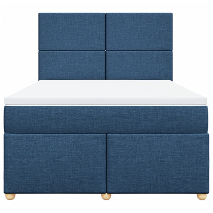 Boxspring met matras stof blauw 160x200 cm