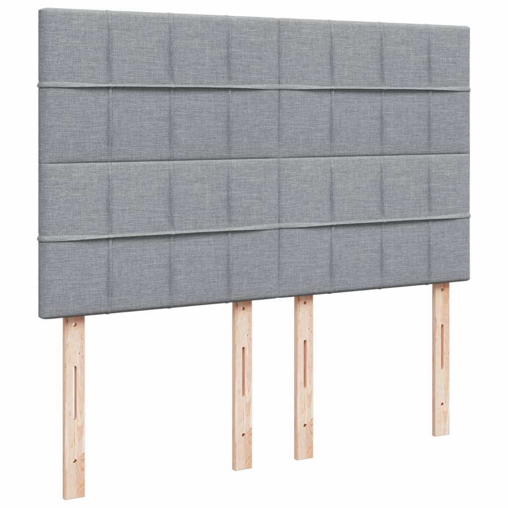 Boxspring met matras stof lichtgrijs 160x200 cm
