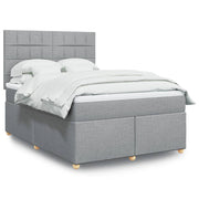 Boxspring met matras lichtgrijs 160x200 cm