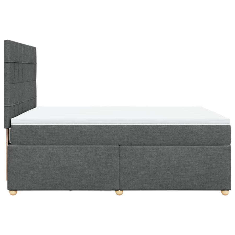 Boxspring met matras stof donkergrijs 160x200 cm