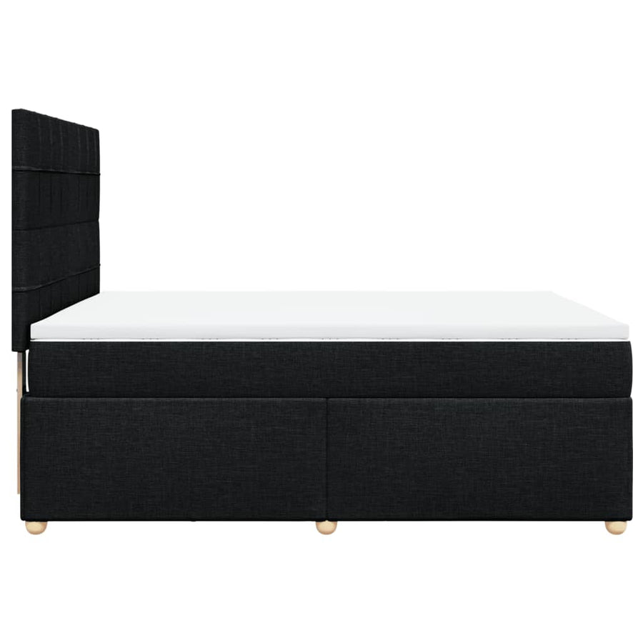 Boxspring met matras stof zwart 160x200 cm