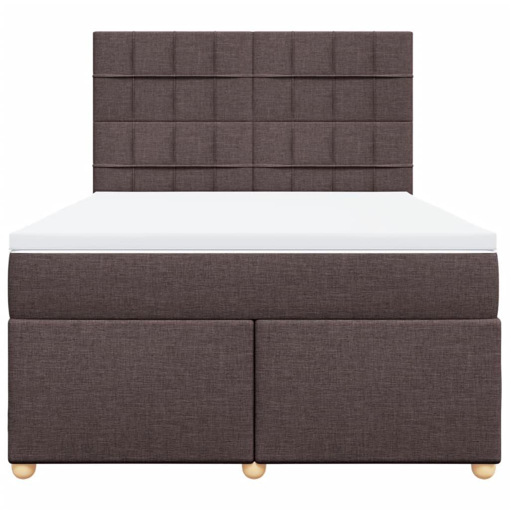 Boxspring met matras stof donkerbruin 160x200 cm
