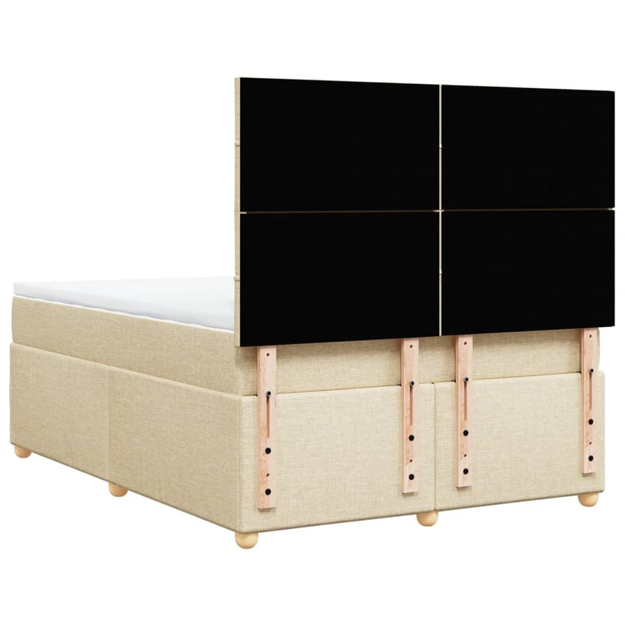 Boxspring met matras stof crèmekleurig 160x200 cm