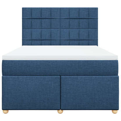 Boxspring met matras stof blauw 160x200 cm