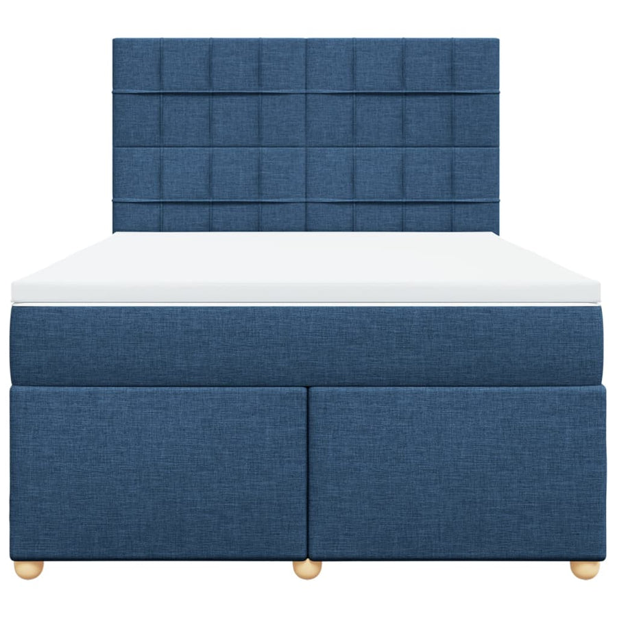 Boxspring met matras stof blauw 160x200 cm