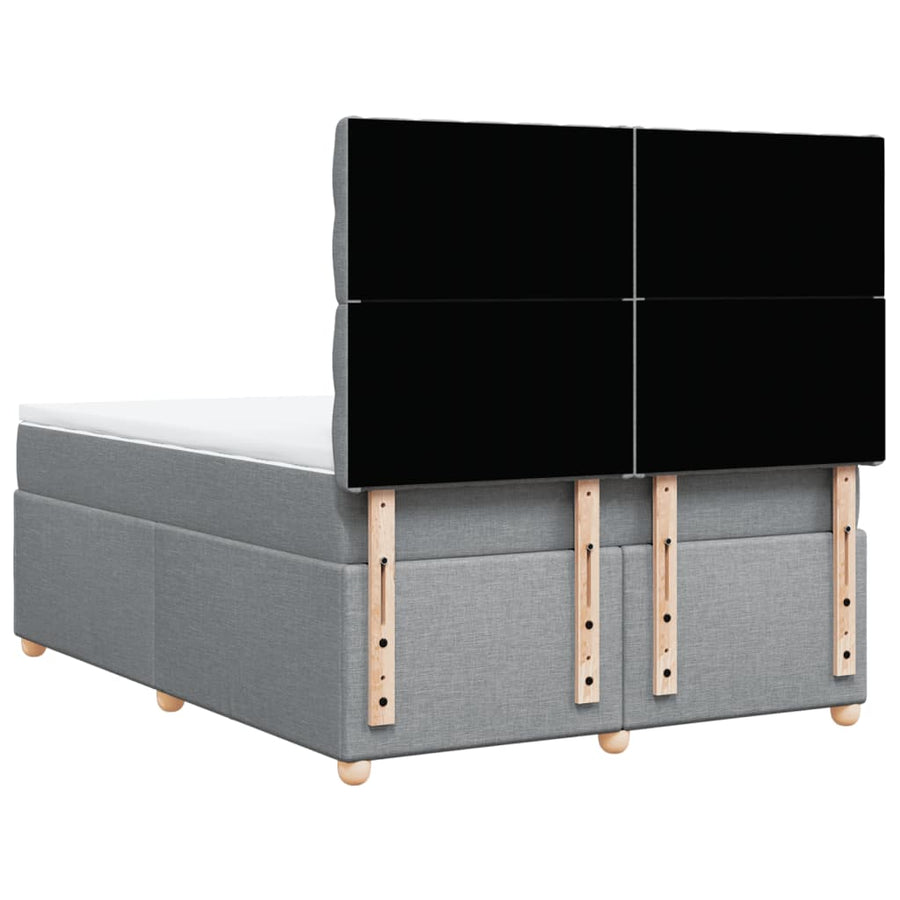 Boxspring met matras stof lichtgrijs 160x200 cm