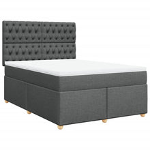 Boxspring met matras stof donkergrijs 160x200 cm