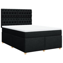 Boxspring met matras stof zwart 160x200 cm