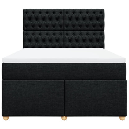 Boxspring met matras stof zwart 160x200 cm