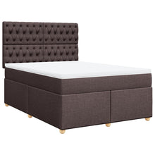 Boxspring met matras stof donkerbruin 160x200 cm