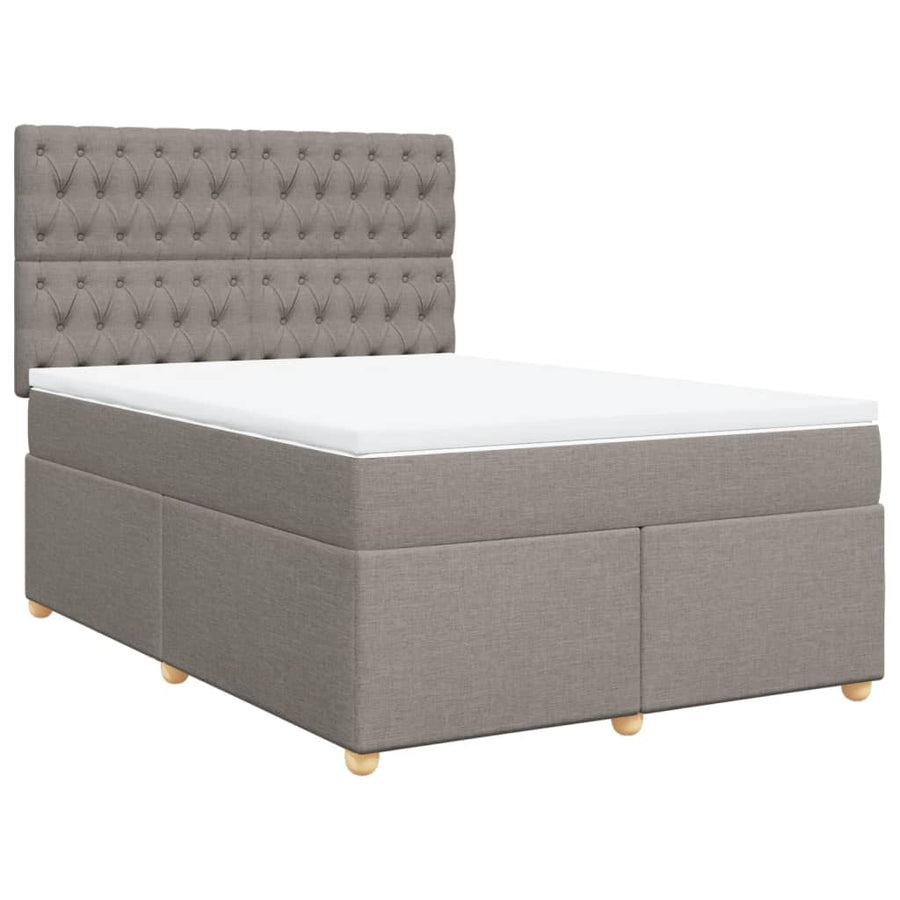 Boxspring met matras stof taupe 160x200 cm