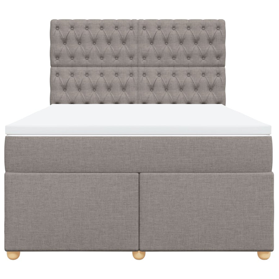 Boxspring met matras stof taupe 160x200 cm