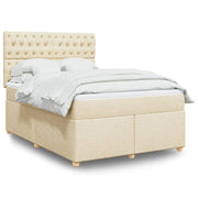 Boxspring met matras crèmekleurig 160x200 cm