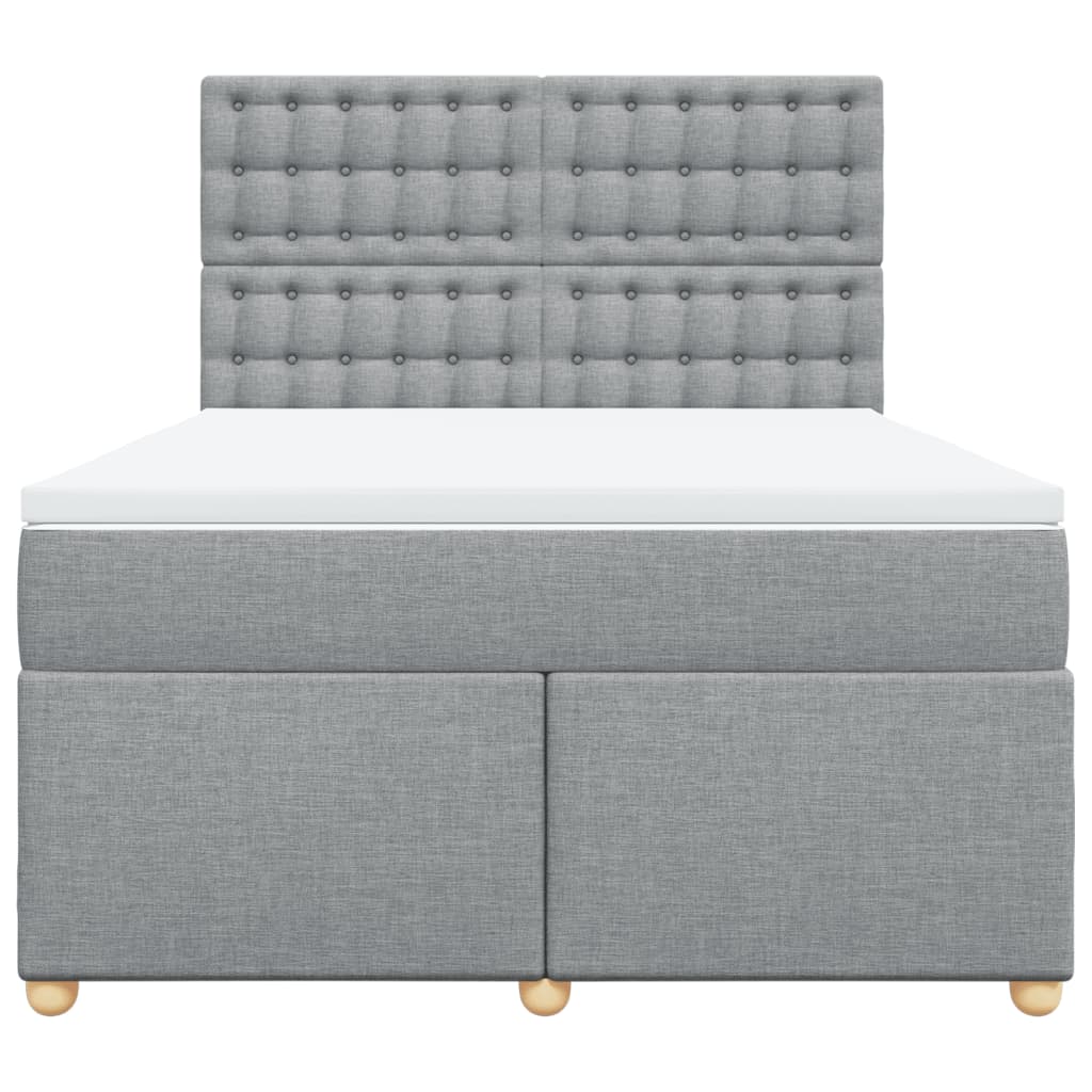 Boxspring met matras stof lichtgrijs 160x200 cm